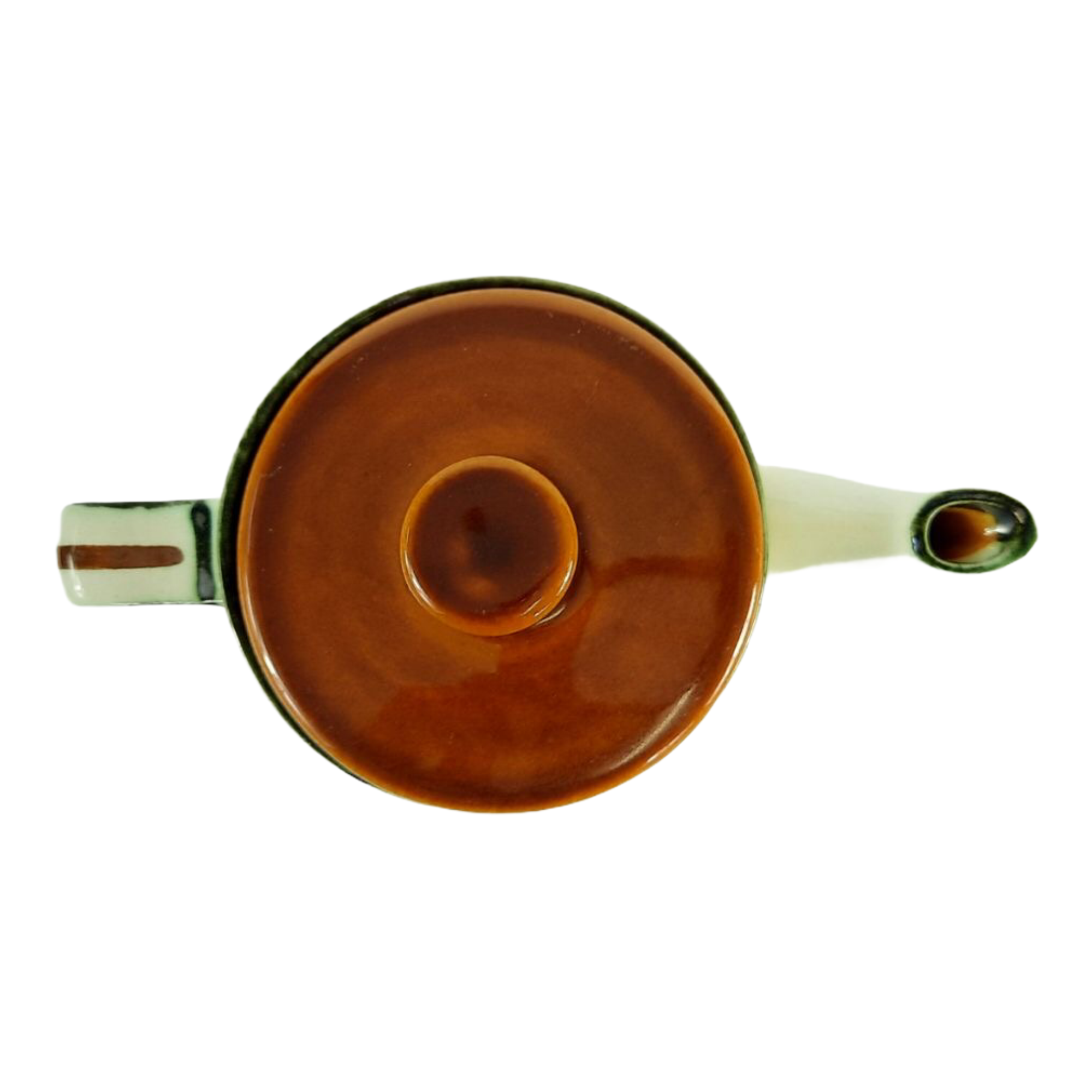Tea service for Six vintage boch pattern brown, white and green