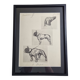 Illustrated plate, Studies of dogs, signed André Margat, 1930, 30 x 40 cm