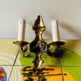 Paire d'appliques murales en laiton vintage