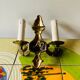 Pair of vintage brass wall sconces