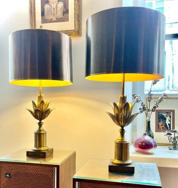 MAISON CHARLES, pair of "LOTUS" model lamps