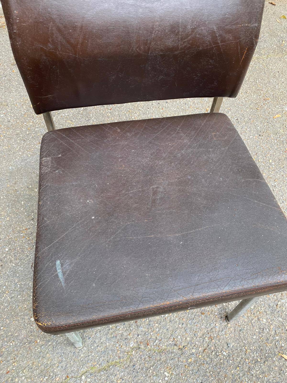 Scandinavian chair in skai leather and chrome steel, 1970s