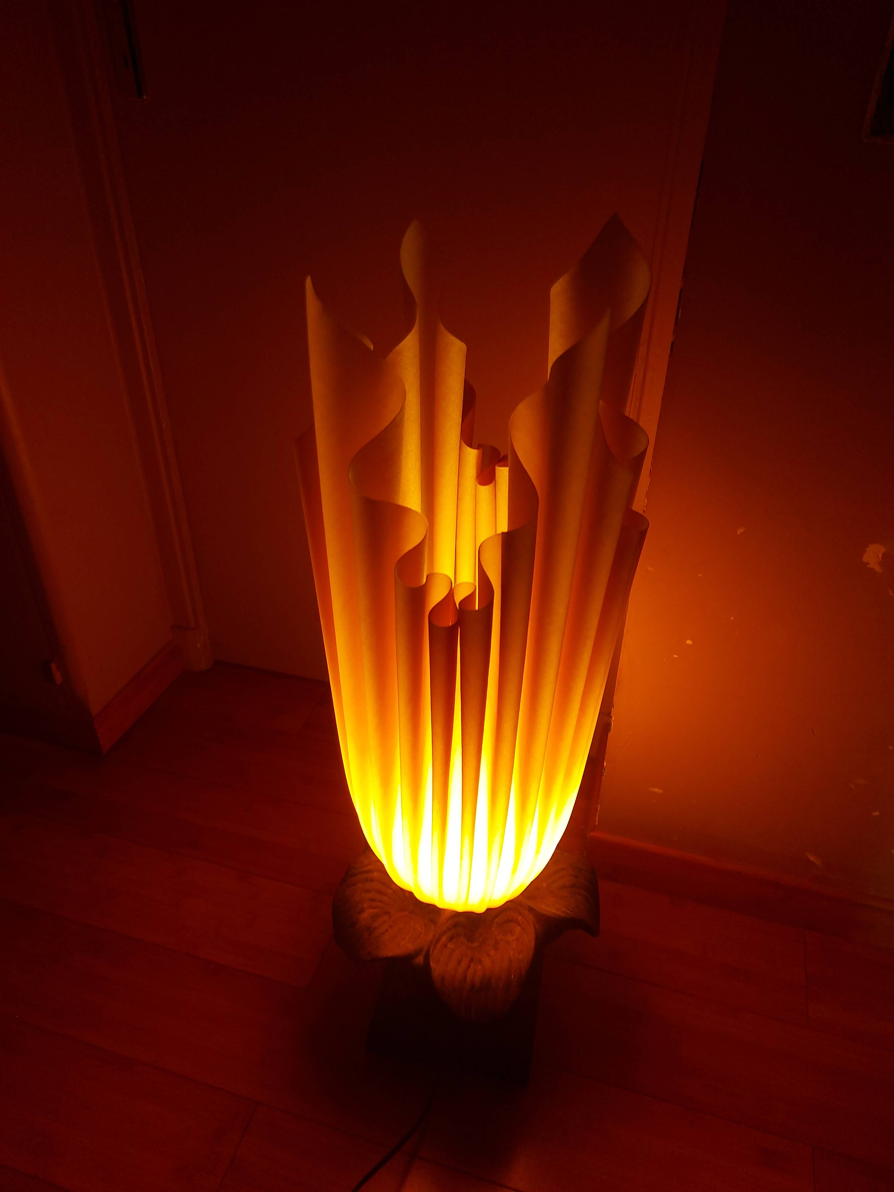 70's georgia jacob lamp, gold leaves