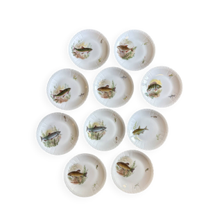 Lot de 10 assiettes plates