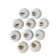 Set of 10 antique flat plates in porcelain, decorated with fish.