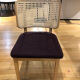 Chair cannage light wood plum