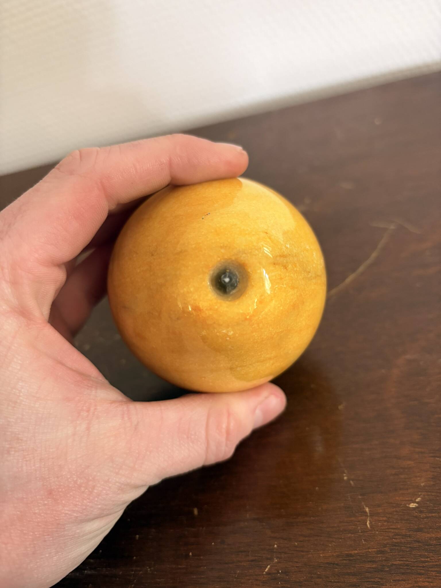 Vintage Italian Polished Alabaster Pear Lemon Fruit