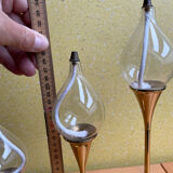 3 oil lamps Freddie Andersen "Clear Drop"