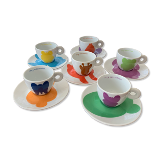 6 cups Rosenthal Illy Collection by Jeff Koons