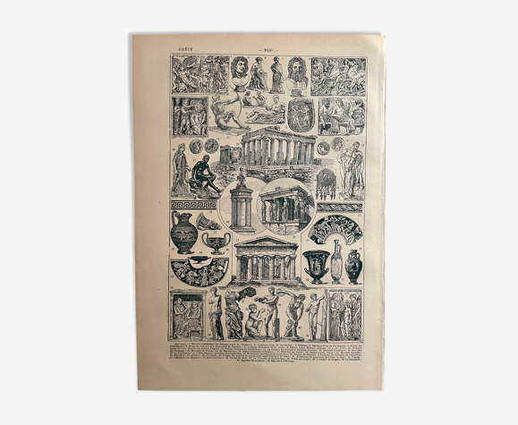 Lithographie sur la Grèce de 1922