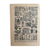 Lithographie sur la Grèce de 1922