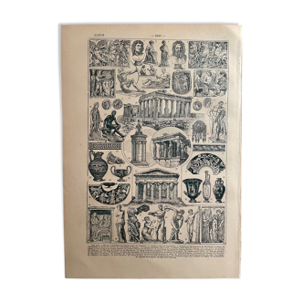 Lithographie sur la Grèce de 1922