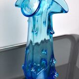 Blue seguso vase in murano glass, italy, 1970