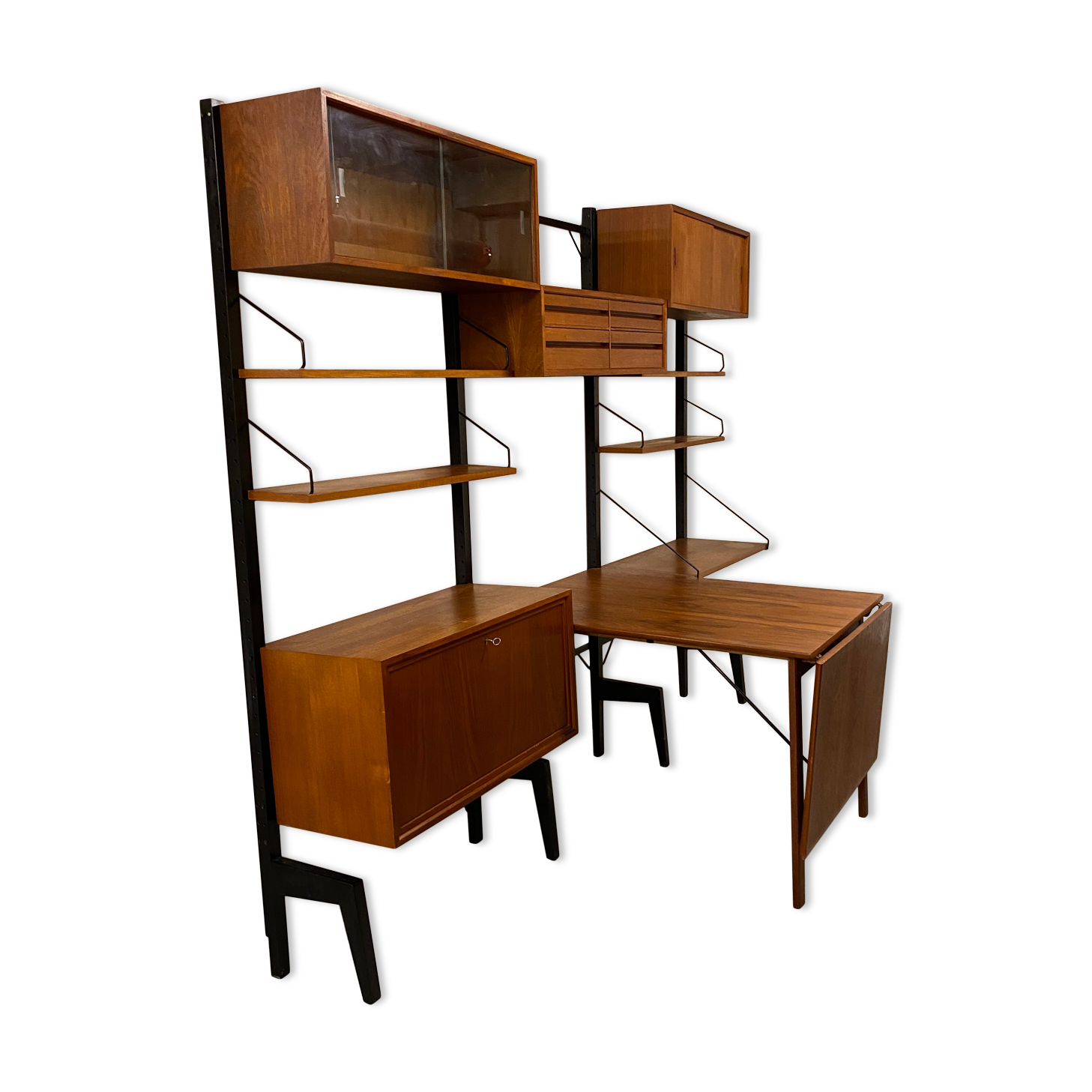 Vintage Scandinavian Teak wall unit by Poul Cadovius for royal system, 1950s