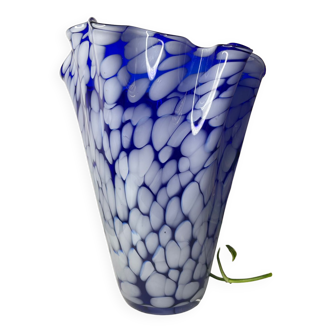 Vase mouchoir bleu cobalt