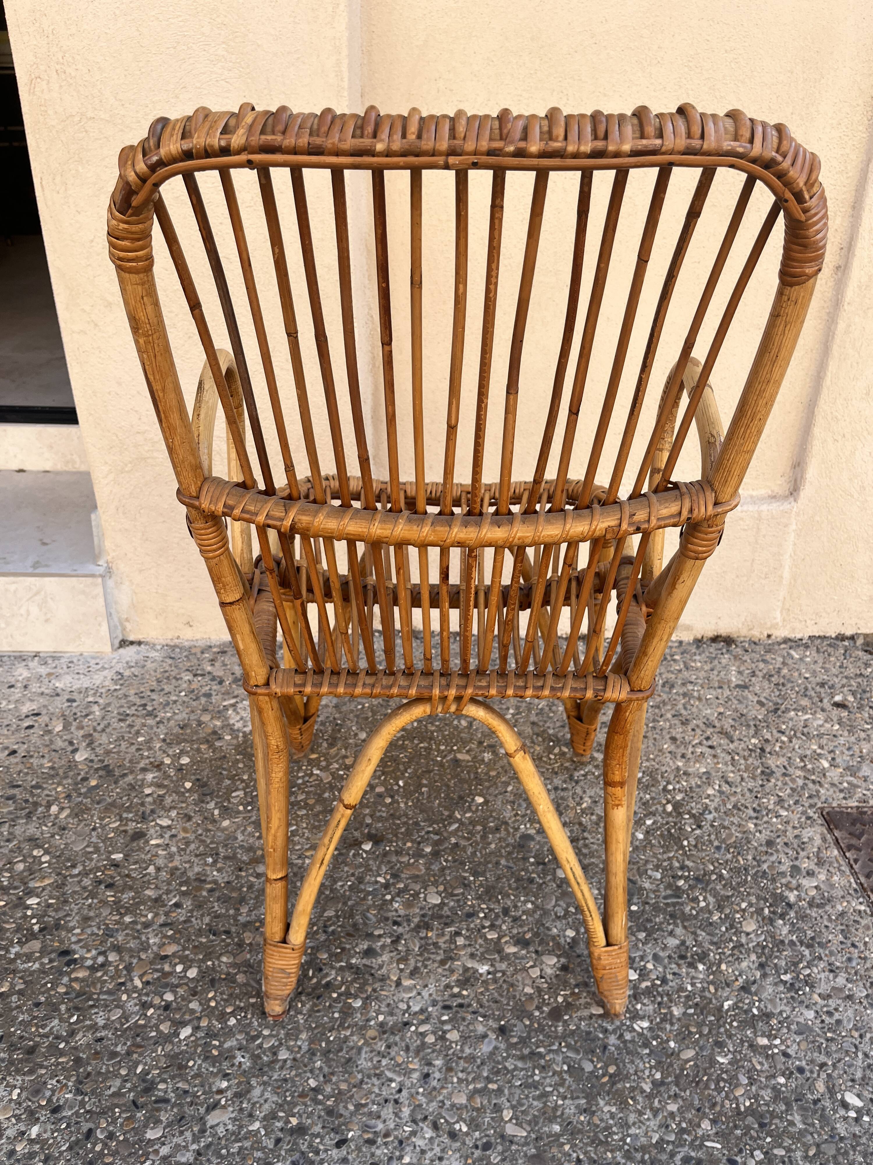 vintage rattan chair 1960