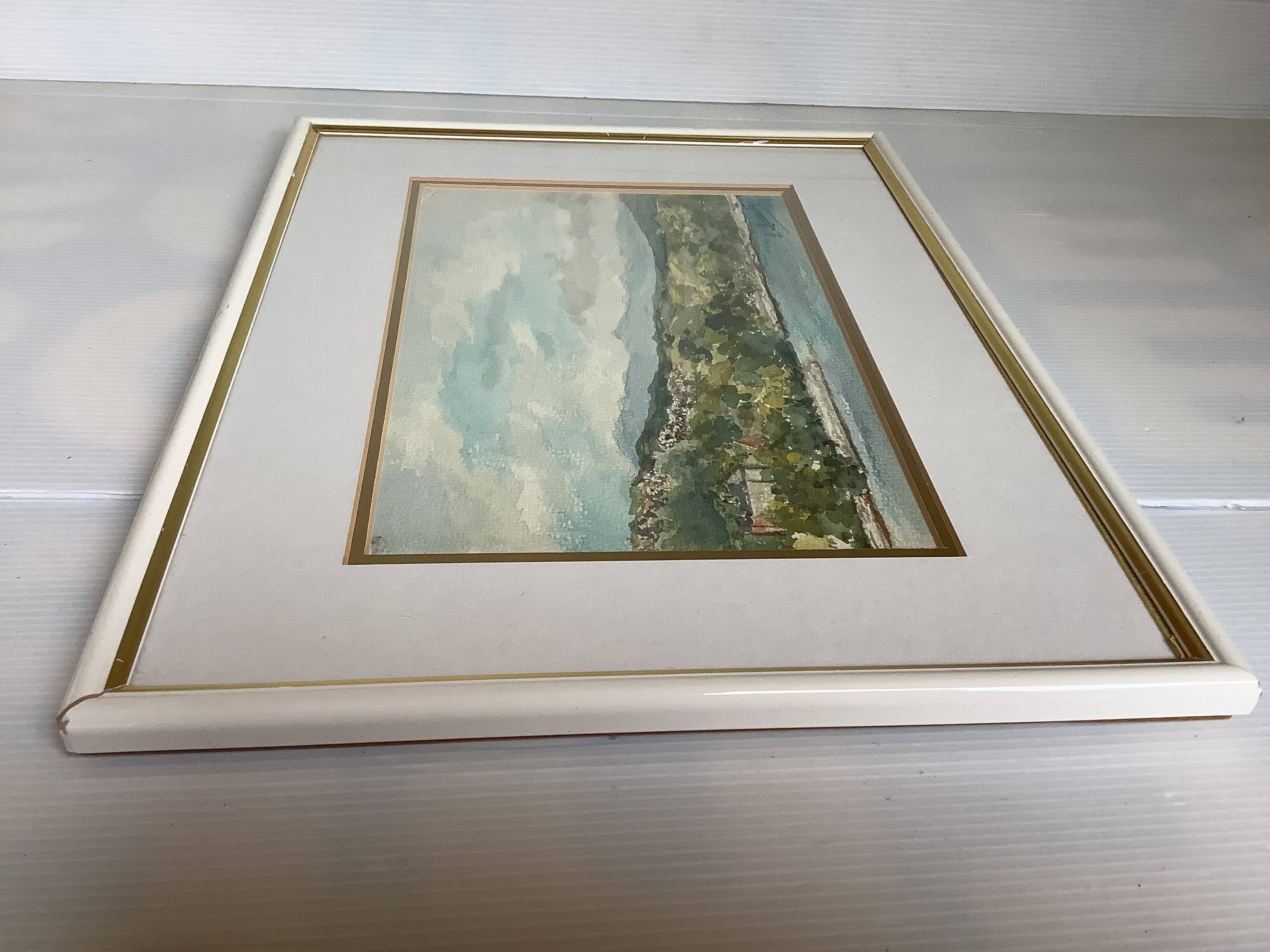 Watercolor landscape frame