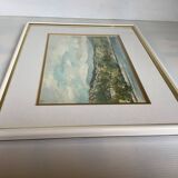 Watercolor landscape frame
