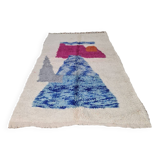 Colorful handmade wool Berber rug 250 x 150 cm