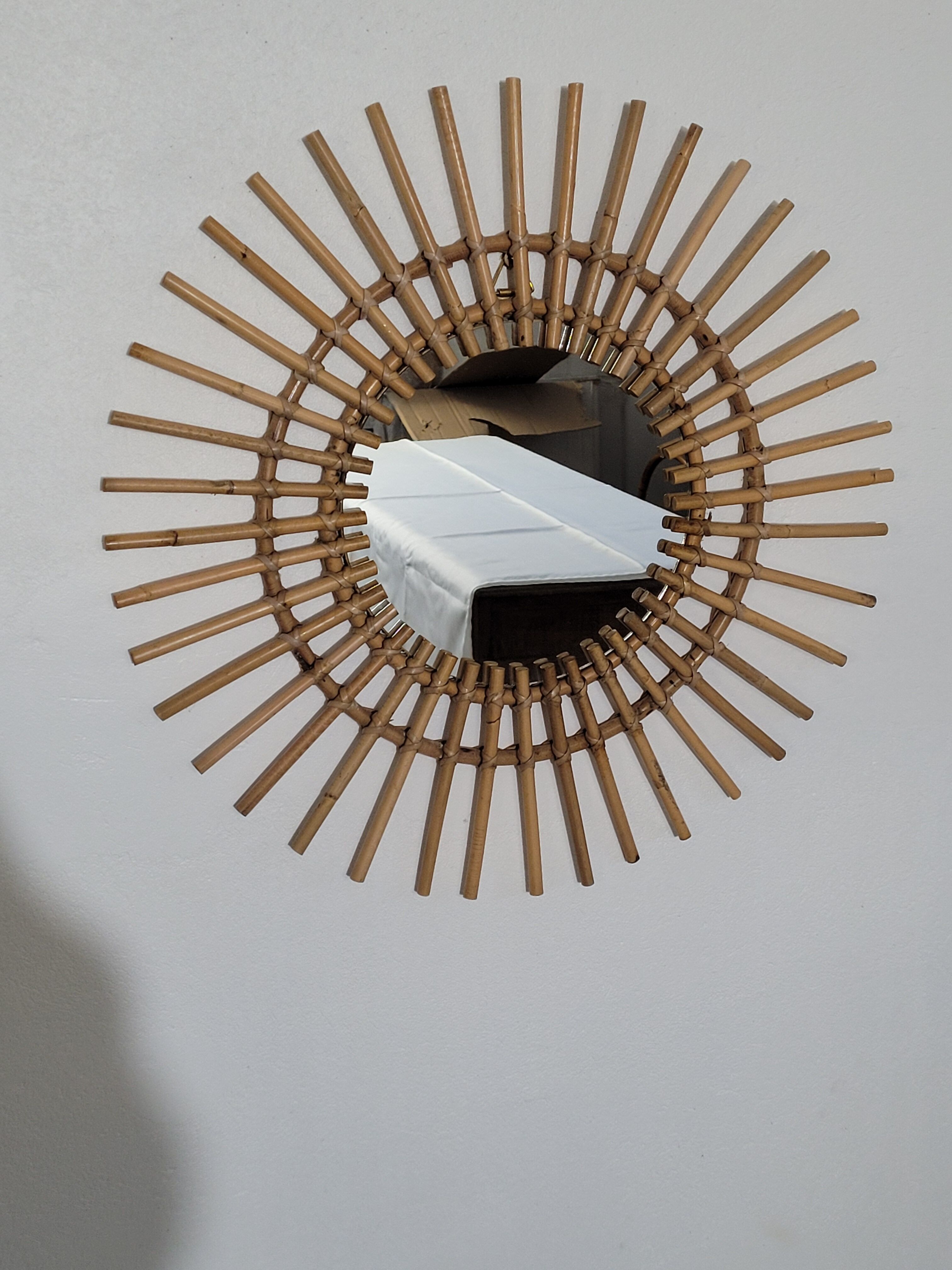 Rattan sun mirror, 55 cm