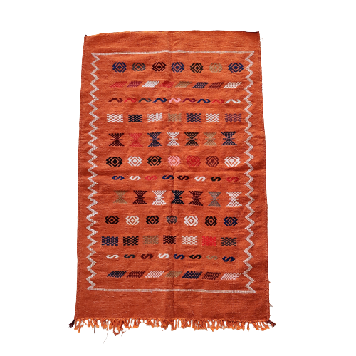 Ethnic Berber carpet Terracotta 95x150 cm