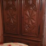 Louis XIII style wardrobe in solid walnut