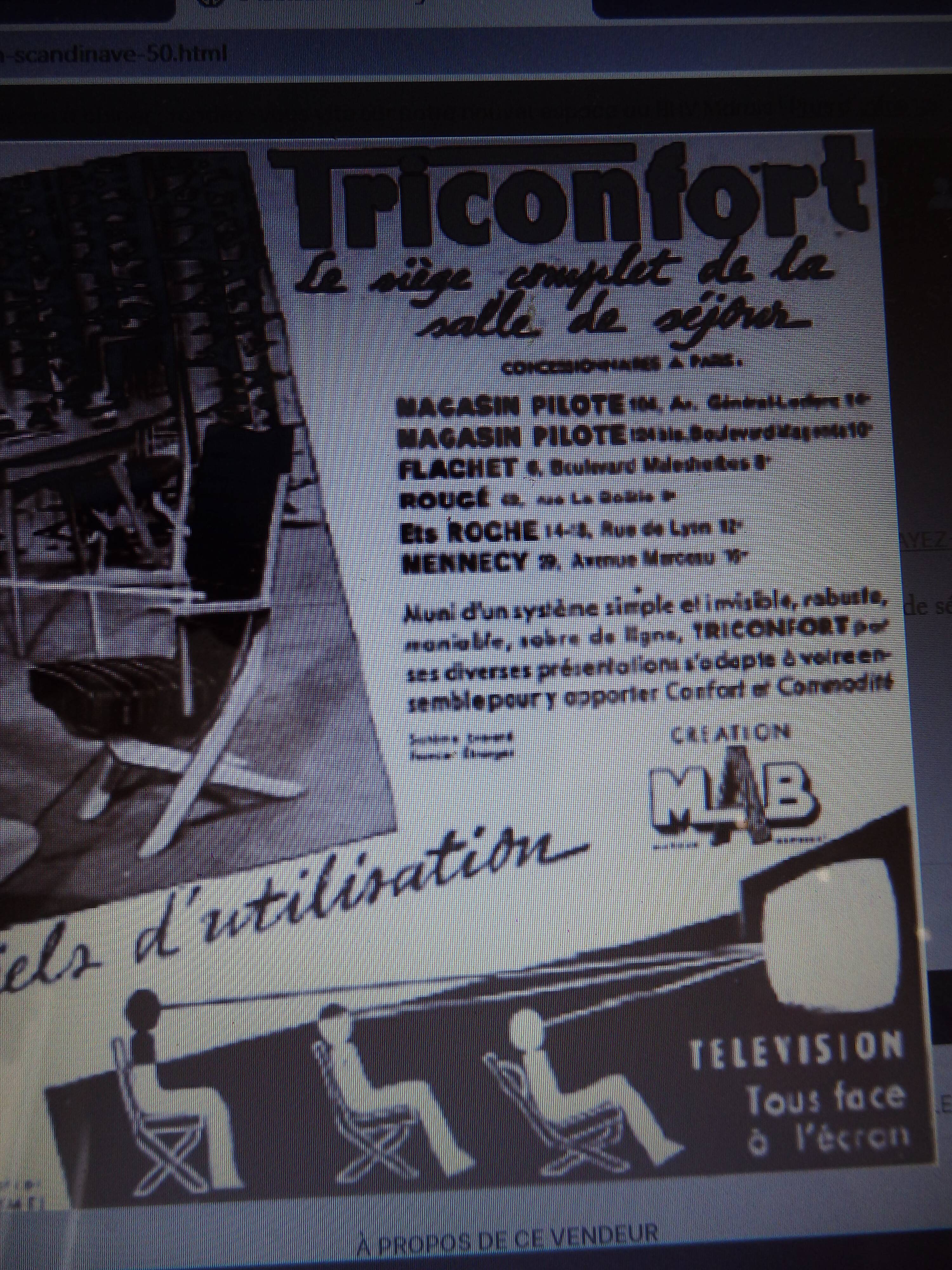 Paire de fauteuils Triconfort année 1960 trois  position