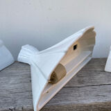 3 appliques en céramique blanche 1960