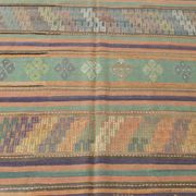 6x9 Faded Purple Anatolian Kilim Rug, 172x274Cm Bohemian Kilim
