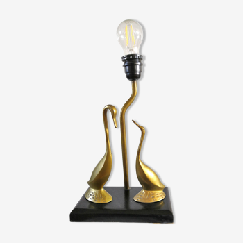 Lampe hérons en laiton design, années 70 - 80