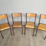 4 vintage Mullca school chairs