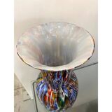 Contemporany vase murrine sphere in murano style glass with multicolored murrine like venini style b