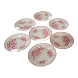 7 assiettes plates motif Mûre de chez Badonviller
