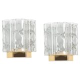 Pair of Brass and Murano Glass Wall Sconces by Doria, Germany, 1960s