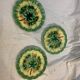3 plates barbotine theme vines