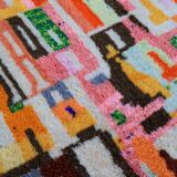 Tapis marocain berbère boujad multicolore moderne
