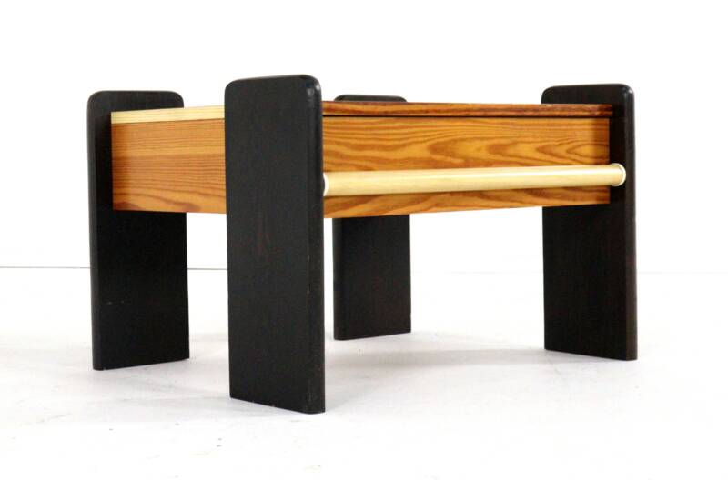 Set of 2 pine bedside tables - vintage mid-century nightstands.