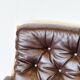 Scandinavian leather and teak bench from the 1960s.