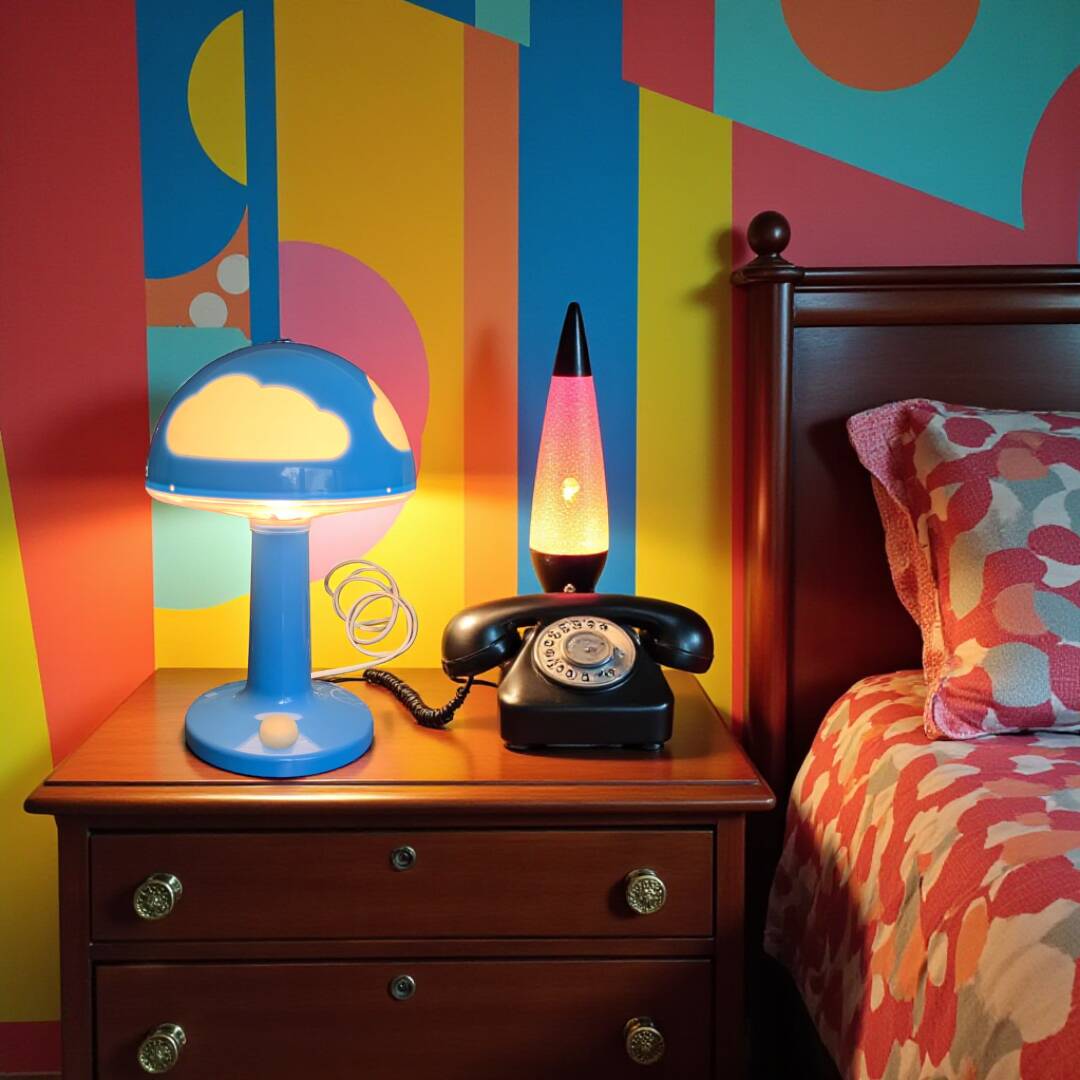 Vintage Skojig Ikea Mushroom Lamp – Cloud Blue – 90s
