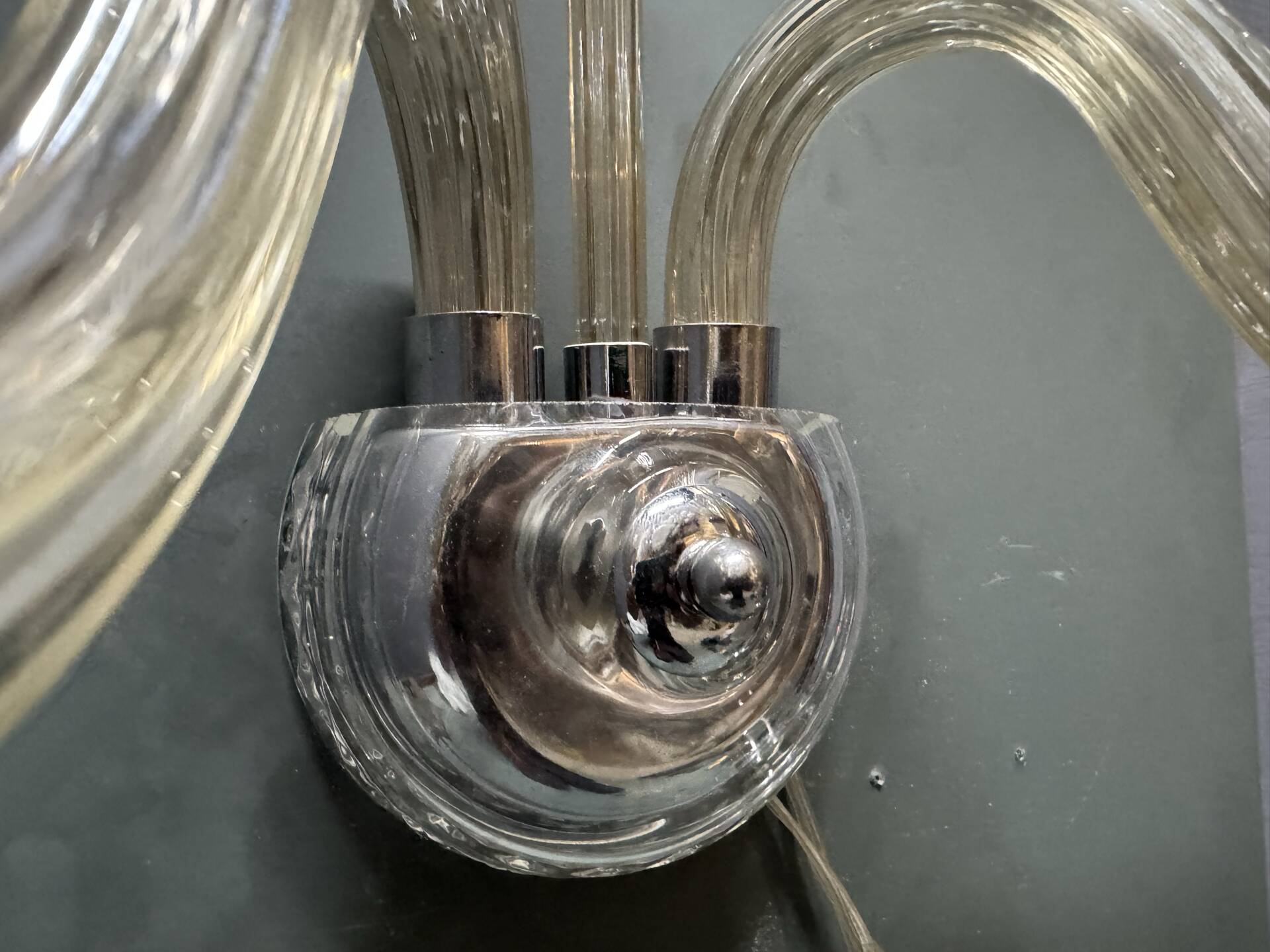 Set of 3 Murano Glass Barovier Sconces 