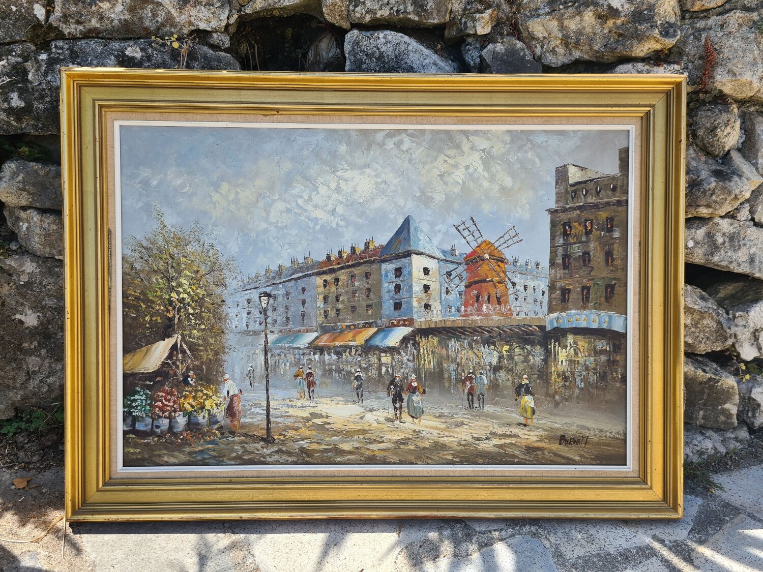 Painting on canvas "The Moulin Rouge" by C.Burnett