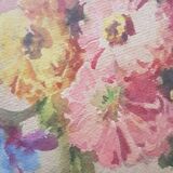 Shabby watercolor frame "Bouquet of zinnias" signed