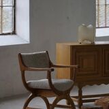 Henning Kjærnulf, Oak and lambswool armchair, "Kurul" model, Mid-century, 1960s