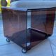 cube plexi fumé  a roulettes