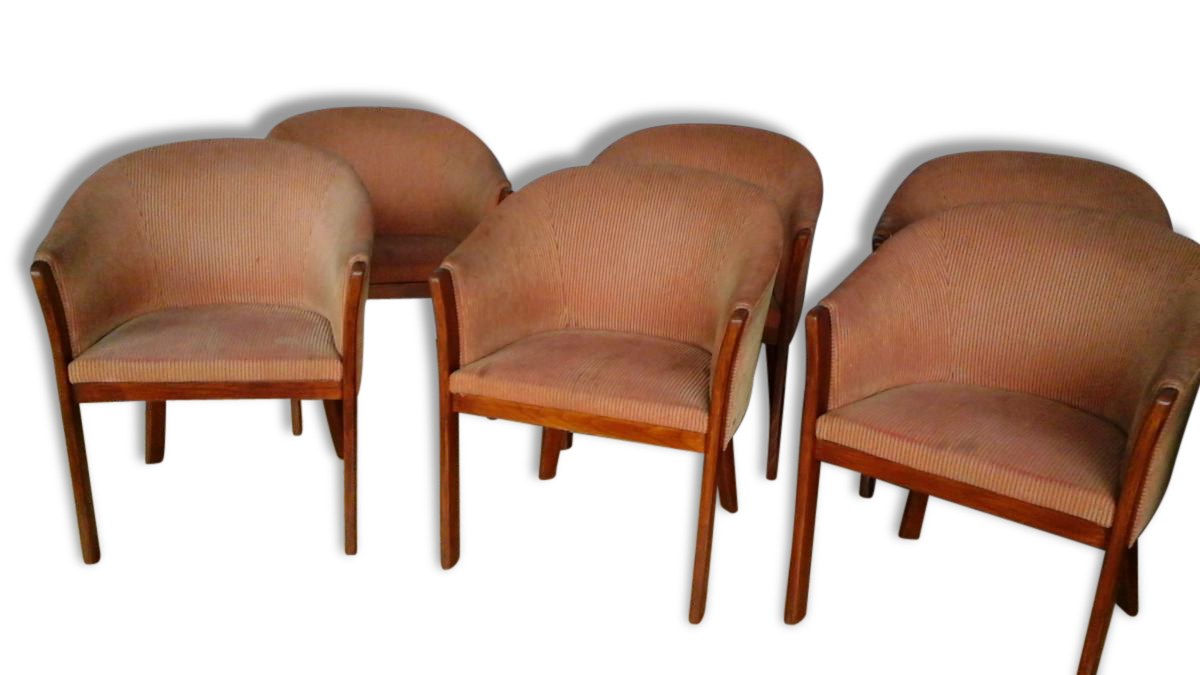 Set of 8 chairs style Art'deco, 1960s