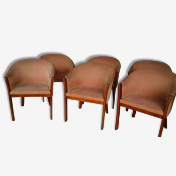 Set of 8 chairs style Art'deco, 1960s