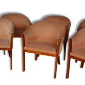 Ensemble De 8 Fauteuils style Art'déco, années 1960