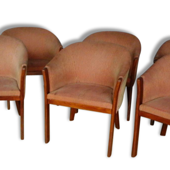 Ensemble De 8 Fauteuils style Art'déco, années 1960