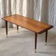 Mid-century modern teak coffee table with brass feet, Sweden circa 1960