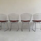 Set of 4 chrome side chairs Bertoia from Knoll, c.1960